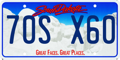 SD license plate 70SX60