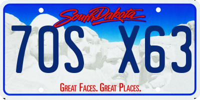 SD license plate 70SX63