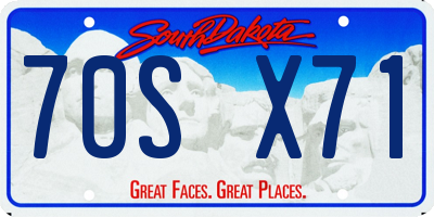 SD license plate 70SX71