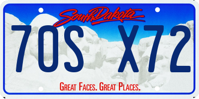 SD license plate 70SX72