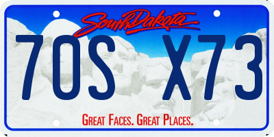 SD license plate 70SX73