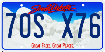 SD license plate 70SX76