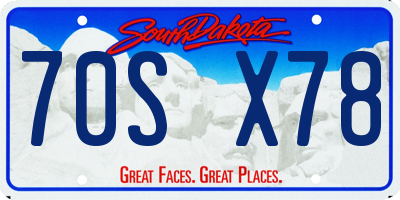 SD license plate 70SX78