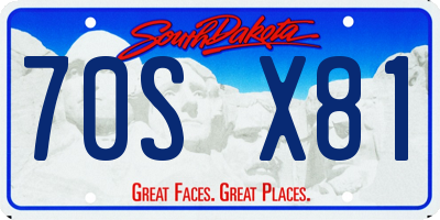 SD license plate 70SX81