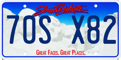 SD license plate 70SX82