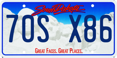 SD license plate 70SX86