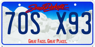 SD license plate 70SX93