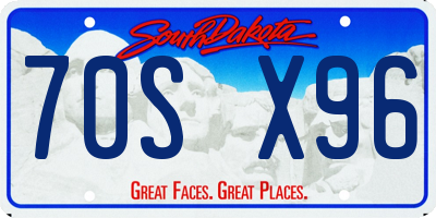 SD license plate 70SX96
