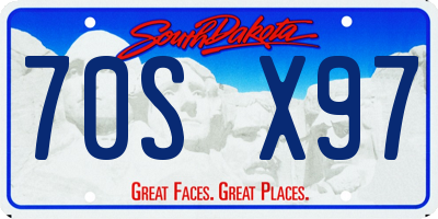 SD license plate 70SX97