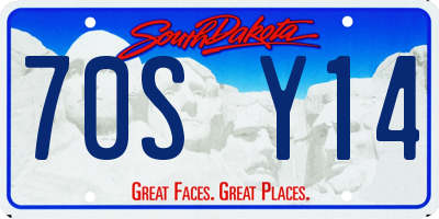 SD license plate 70SY14