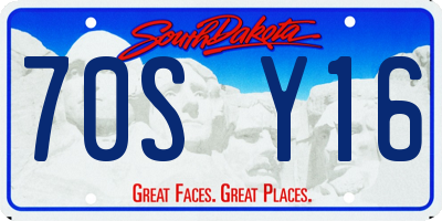 SD license plate 70SY16