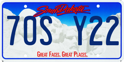 SD license plate 70SY22