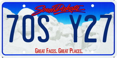 SD license plate 70SY27