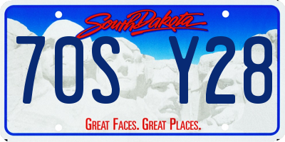 SD license plate 70SY28