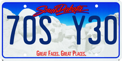 SD license plate 70SY30