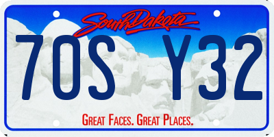 SD license plate 70SY32