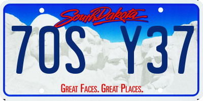 SD license plate 70SY37