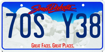 SD license plate 70SY38
