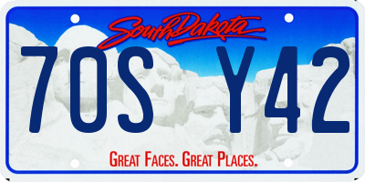 SD license plate 70SY42