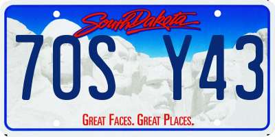 SD license plate 70SY43