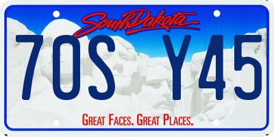 SD license plate 70SY45