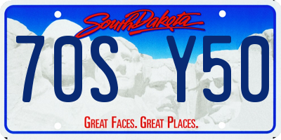 SD license plate 70SY50