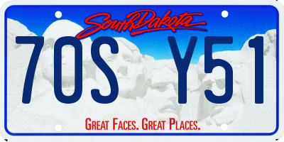 SD license plate 70SY51