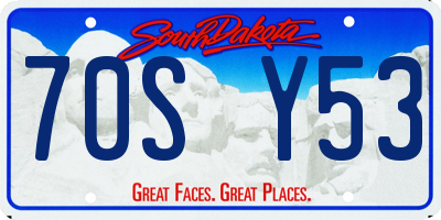 SD license plate 70SY53