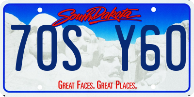 SD license plate 70SY60