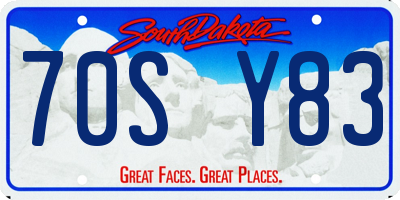 SD license plate 70SY83