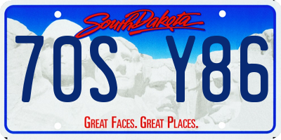 SD license plate 70SY86