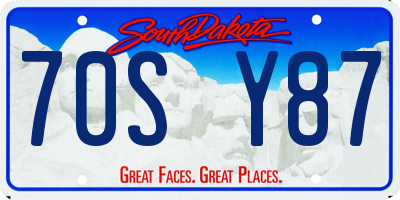 SD license plate 70SY87