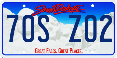 SD license plate 70SZ02