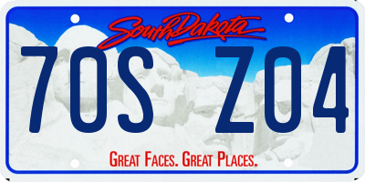 SD license plate 70SZ04