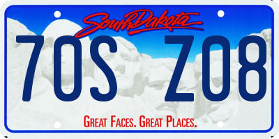 SD license plate 70SZ08