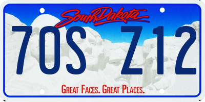 SD license plate 70SZ12