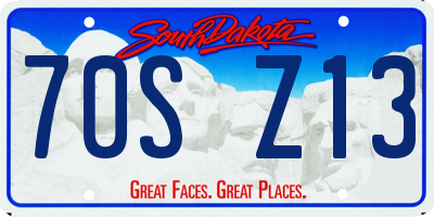 SD license plate 70SZ13