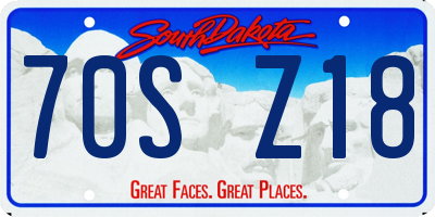 SD license plate 70SZ18