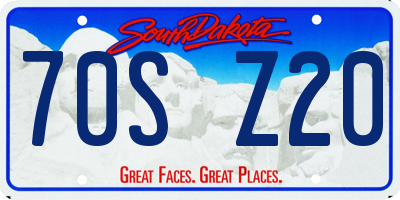 SD license plate 70SZ20