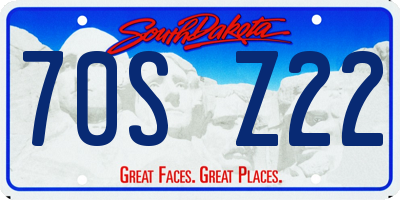 SD license plate 70SZ22