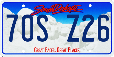 SD license plate 70SZ26