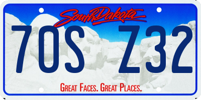 SD license plate 70SZ32