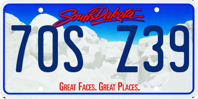 SD license plate 70SZ39