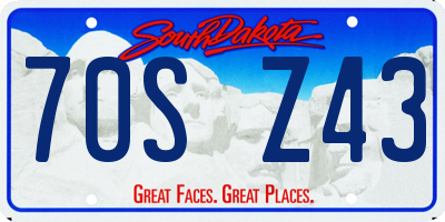 SD license plate 70SZ43