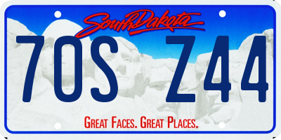 SD license plate 70SZ44