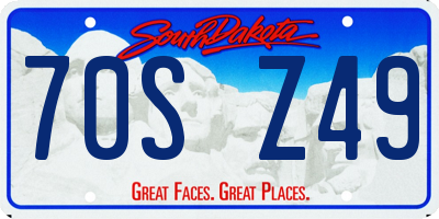 SD license plate 70SZ49