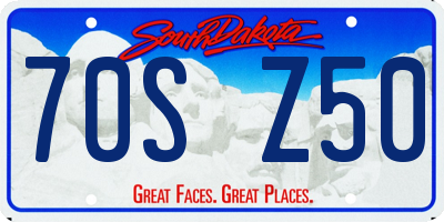 SD license plate 70SZ50