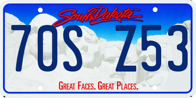 SD license plate 70SZ53