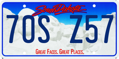 SD license plate 70SZ57