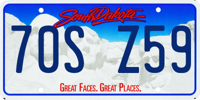 SD license plate 70SZ59